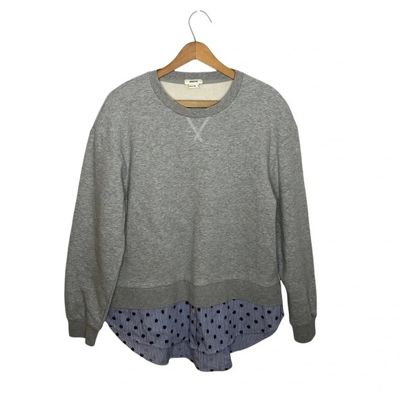 JASON WU Layered Poplin Mixed Media Cotton Jersey Crewneck Sweater - Picture 14 of 14